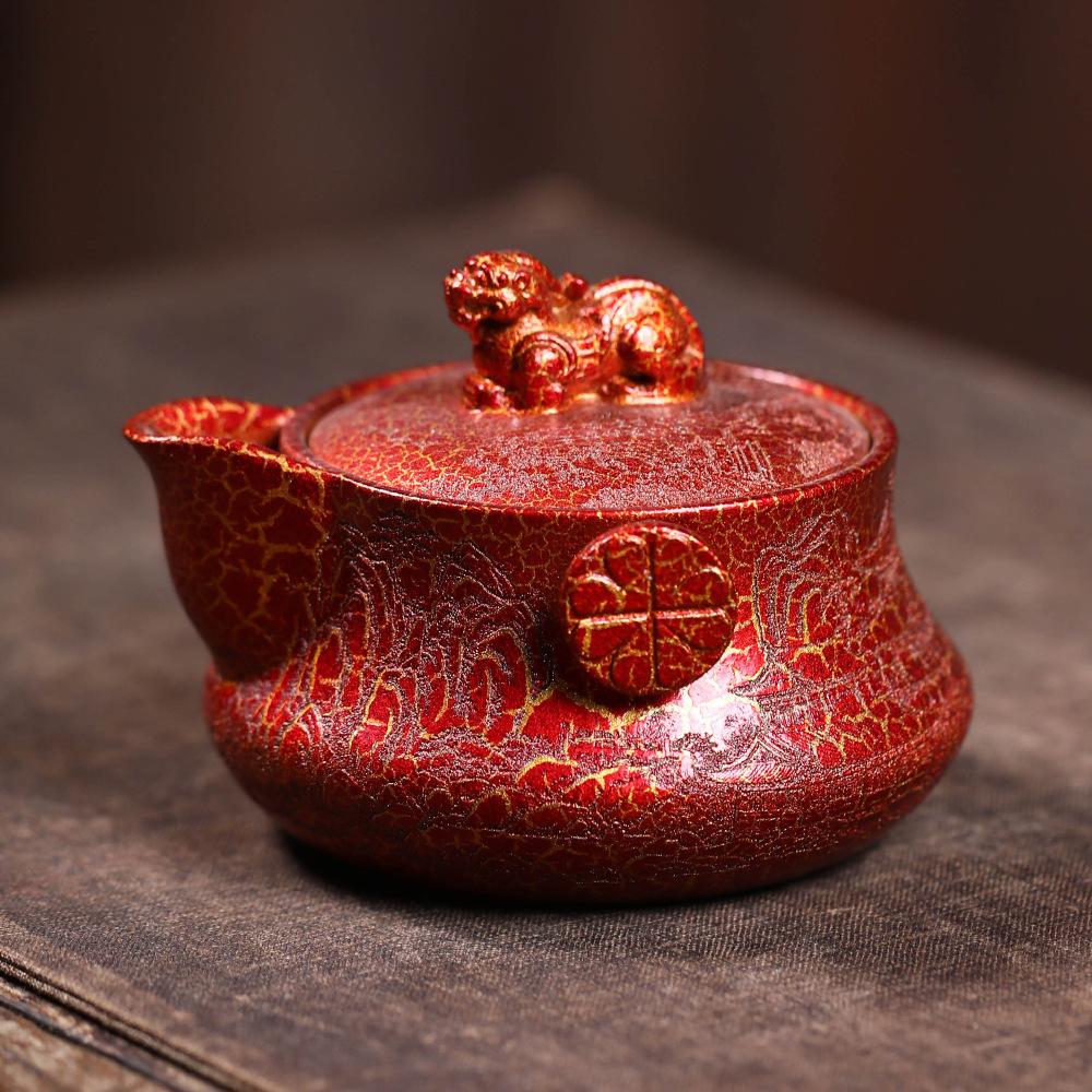 

High-end Yixing Purple Clay Teapots Handmade Hand Grab Pot Raw Ore Shell Burnt Mud Kettle Chinese Zisha Tea Set For Tea Craft