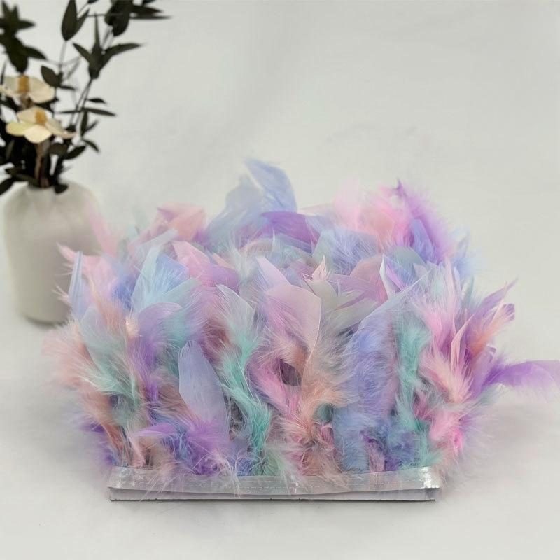 10-15cm Coffee Turkey Feather Trim Feathers Fringe Ribbon DIY Sewing Clothing Handwork Wedding Dress Crafts Party Decorations
