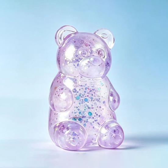Mini Clear Bear Squeeze Toy Stress Relief Sitting Bear Sensory Toy Soft Stretchy