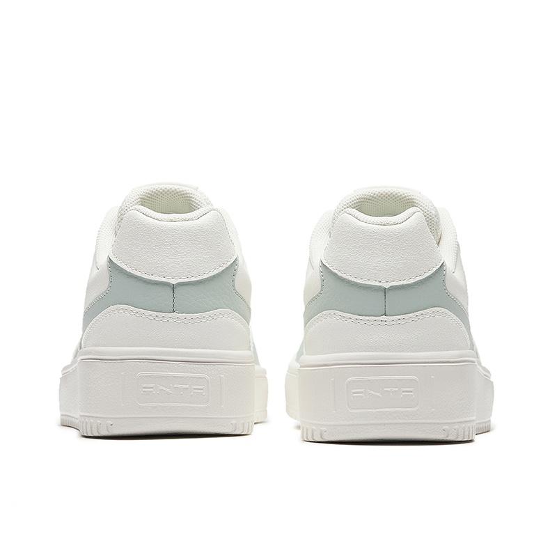Anta Classic And Versatile Slip Resistant Abrasion Resistant Low top Skateboard Shoes Women's White Blue 922528001-4