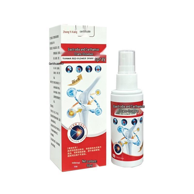 Gastrodia & Safflower Joint Soothing Herbal Spray 60ml for Neck, Shoulder, Waist, and Knee Pain Relief.