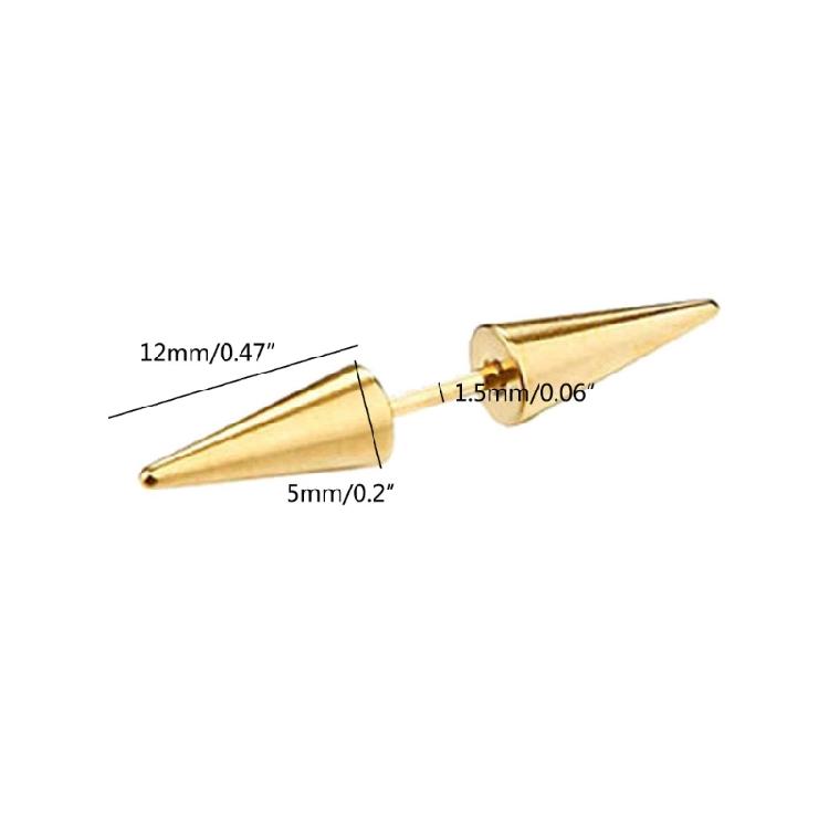 10 Pcs Spike Cone Stud Earrings Minimalist Piercing Jewelry Fashion Accessories
