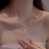 Raffinata Collana con Ciondolo a Goccia d'Acqua con Zirconi e Nappa Dorata in Argento Sterling 925