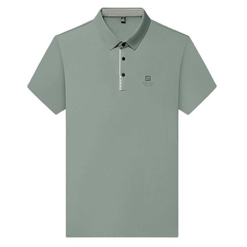 Men'S Short-Sleeved T-Shirt Lapel Polo Shirt Simple Business Casual Top Bottoming Shirt