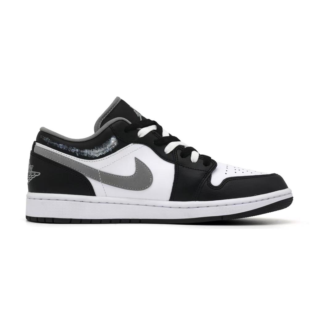 Jordan Air Jordan 1 Sign To Dream Coverage Low Top Skateboard Shoes Unisex Black 553558-040(Team1112-)