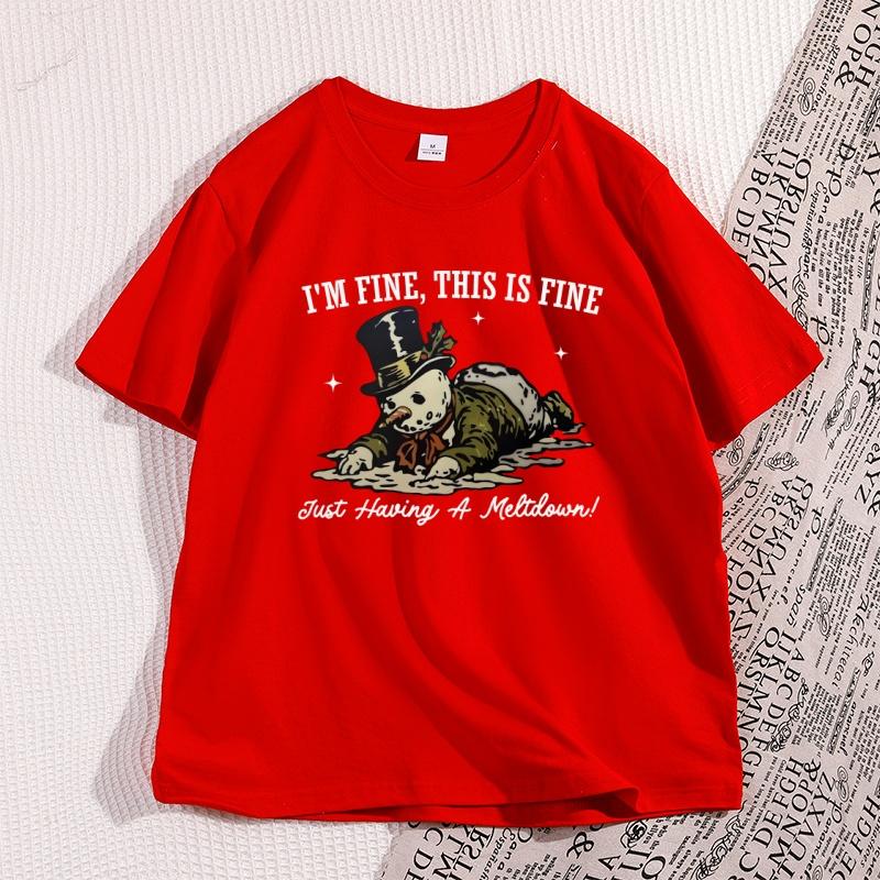 Retro SnowUnisex Graphic T Shirts Funny Christmas T Shirt Winter Xmas Short Sleeve Cotton Tshirt Unisex Women Casual Designer Tops S