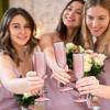 Unbreakable Plastic Champagne Flutes 5.5 OZ Pink Wedding Toasting Glasses for Party