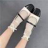 Lace Calf Socks Bowknot Middle Tube Sock Summer Hollow Out Stocking for Student Girl Lady Japanese Style Socks