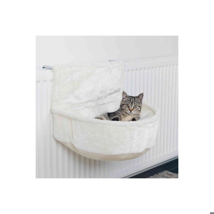 Lit Pour Chat Pour Radiateur - TRIXIE - Blanc - 45x13x33 Cm - Coussin Amovible - Cadre Métal Résistant