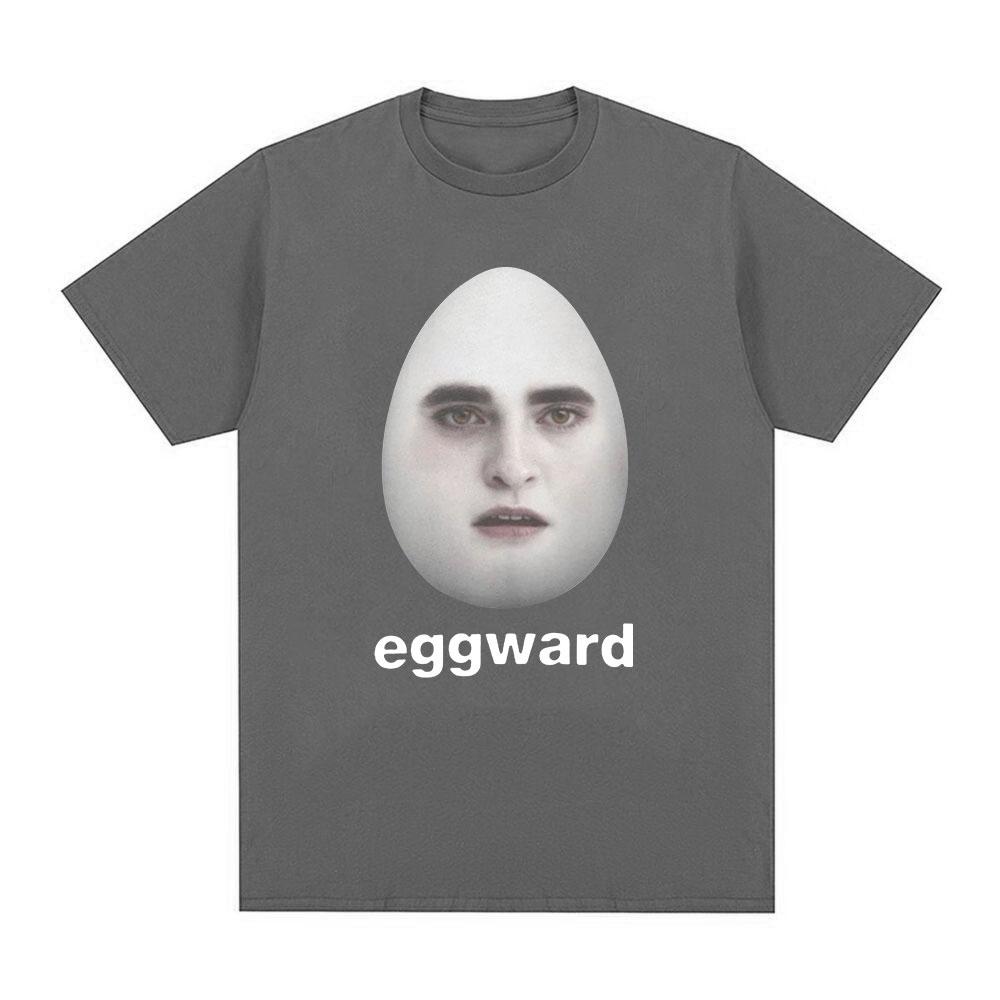 Twilight Eggward Funny Meme T Shirt Edward Cullen Parody Robert Pattinson Humor T-shirts Unisex's Women Cotton Short Sleeve T-shirt