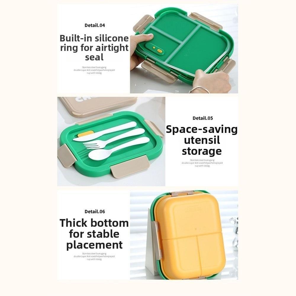 With Fork and Spoon Lunch Box Reusable Insulated Lunch Container Box Food Storage Box Worker