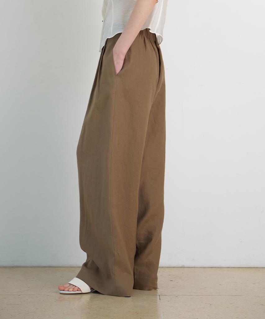 Biyul Linen Half Banding Wide Slacks