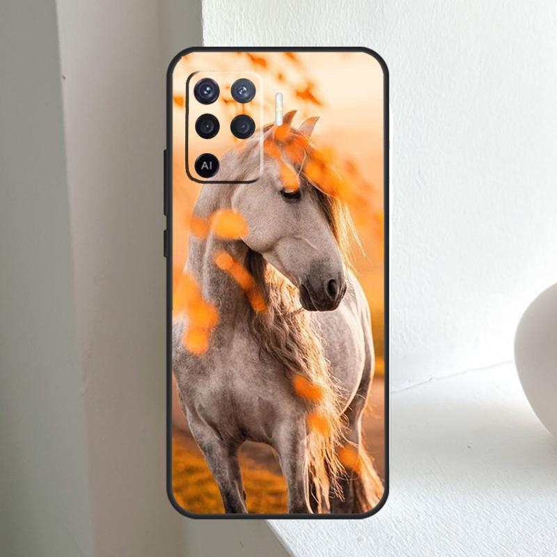 Animal Steed Horse For OPPO A6 A5 Pro A15 A17 A77 A16 A76 A96 A18 A38 A58 A78 A98 A54 A74 A94 A40 A60 A80 Case