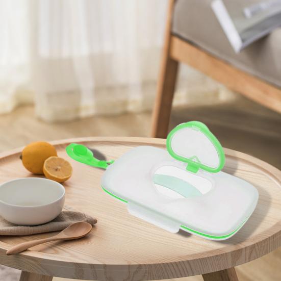 Aufbewahrungsbox für Feuchttücher, tragbar, nachfüllbar, transparent, sichtbarer Deckel mit Herzmotiv, staubdicht, für den Außenbereich, Baby-Taschentuchbehälter, Reisebedarf