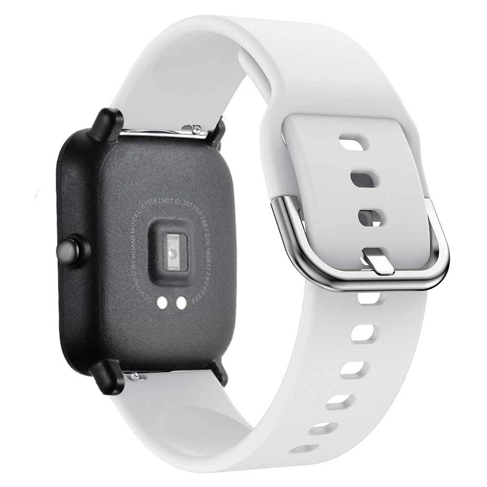 

20мм 22мм Ремінець для годинника для Amazfit GTR GTS 4 Mini 3 2 PRO Силіконовий ремінець Офіційний змінний ремінець 20mm Width білий