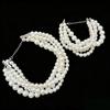 French multi-layer imitation pearl choker necklace bracelet 1-layer set, retro heavy industry collarbone chain bridal banquet girl