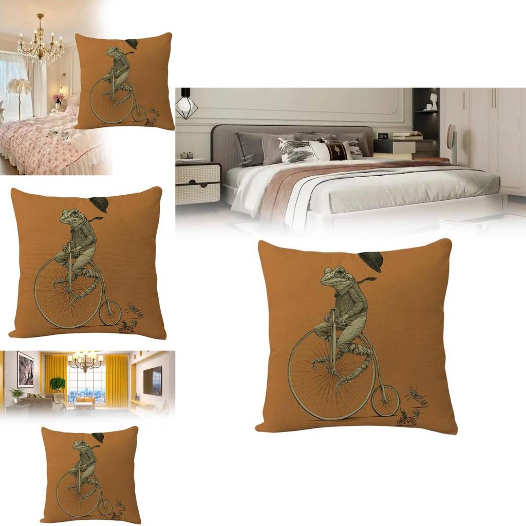 Animal Cartoon Zebra Linen Pillow Cover For Sofa Couch Decor 45x45cm