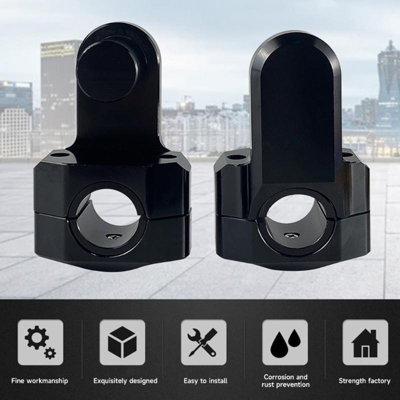 1 Pair Motorcycle Pivoting HandlebarRiser Aluminum Clamps for 22mm 25mm Handlebars Modified Accessories Black