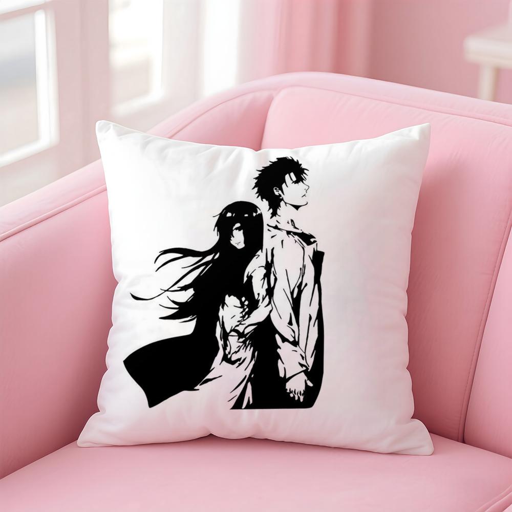 Anime S-Steins Gate Cushion Cover Comfortable Reversible Pillow Cover Ideal for Car Sofa Bedroom & Beyond
