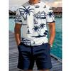European and American Men's Fashionable Quick Drying Digital Printed T-shirt Set a Two-piece Street Breathable Short Sleeved Set
