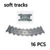 City Trains Diy Building Blocks Straight Curved Rail Bricks Parts Bridge Tunnel Model Soft Flexible Cross Tracks Railway Moc Toy
