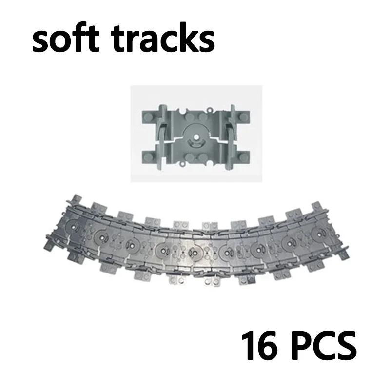 City Trains Diy Building Blocks Straight Curved Rail Bricks Parts Bridge Tunnel Model Soft Flexible Cross Tracks Railway Moc Toy