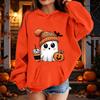 Kids Halloween Printed Hoodie, Loose Fit Casual Pullover for Boys Girls