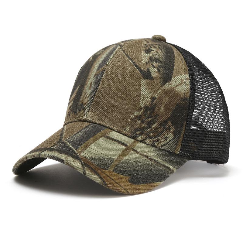 Unisex Camouflage Baseball Cap: Summer Mesh Hat with Curved Brim and Sun Protection for Outdoor Sports