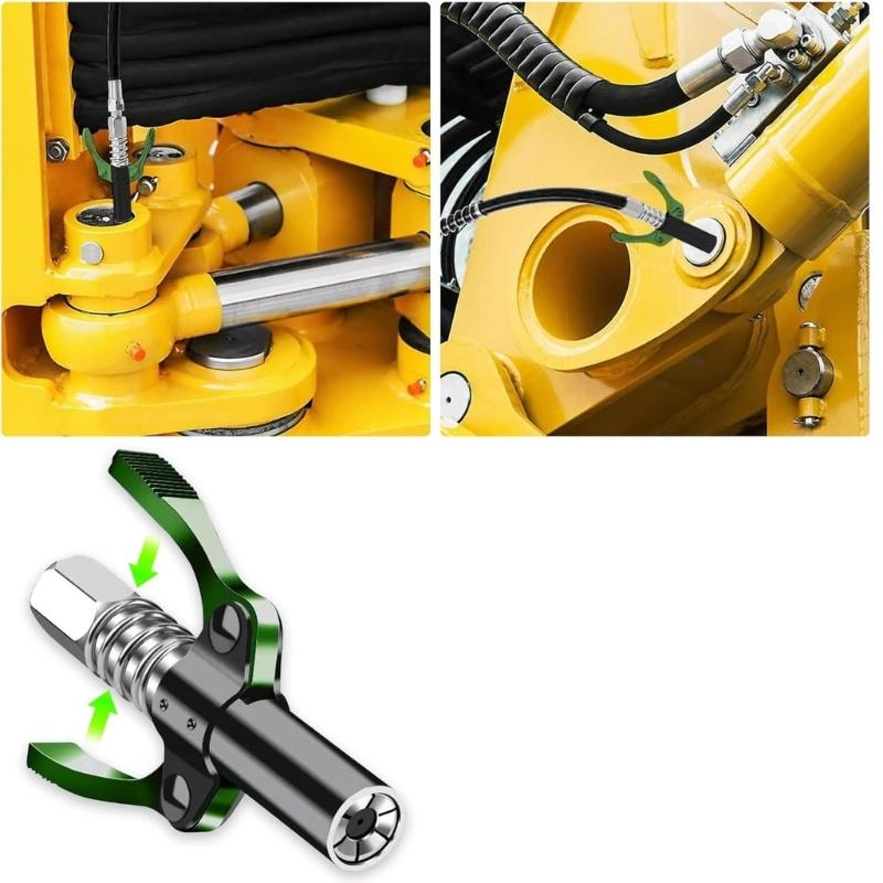 Grease Adapter Fitting Kit 90 Degree Coupler With Needle Nozzle Suitable For 1/8 NPT Grease Guns Universal Compatibility