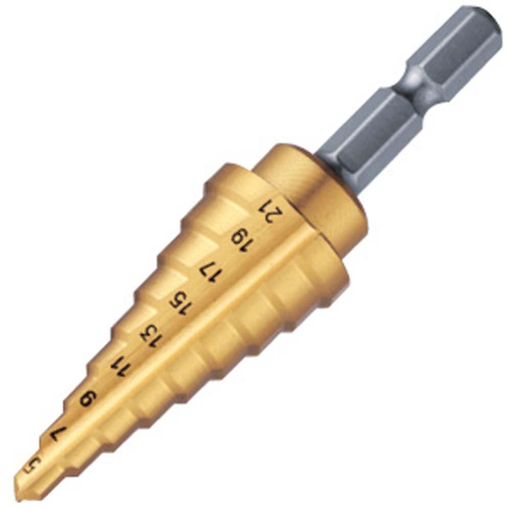 

MARVEL Titanium Coated Step Drill Hexagonal Shaft Shank Type MSB6-21G