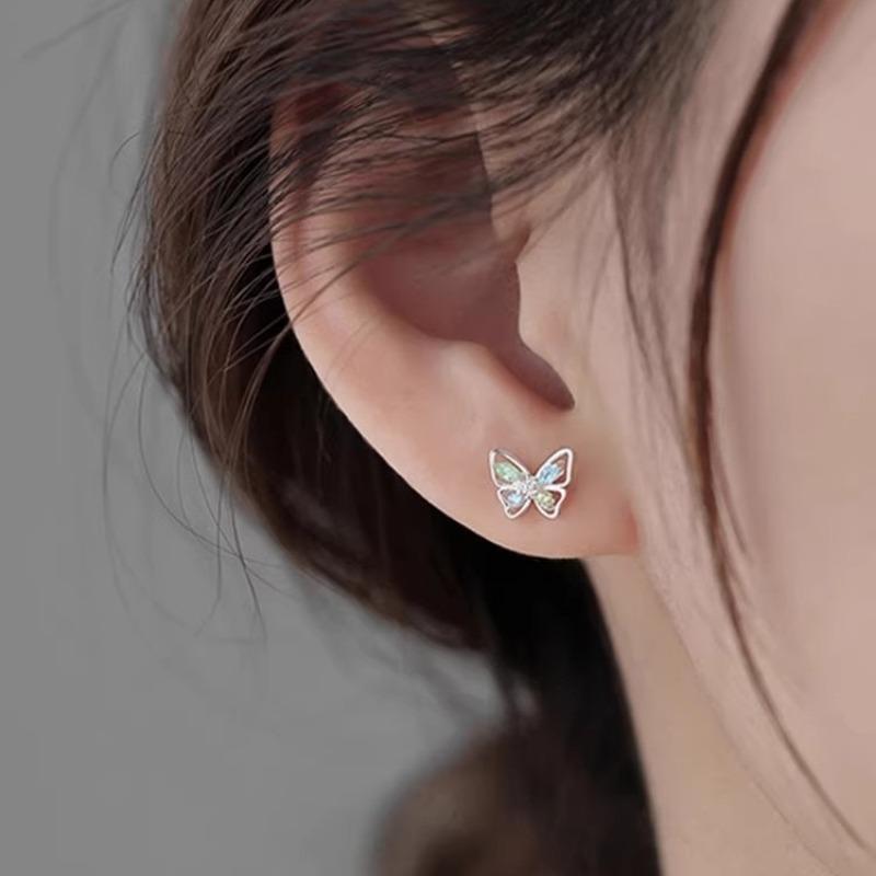 Cercei cu zirconiu strălucitor, temperament fluture, pentru femei, stil de lux ușor, personalitate la modă, cercei rafinați și versatili