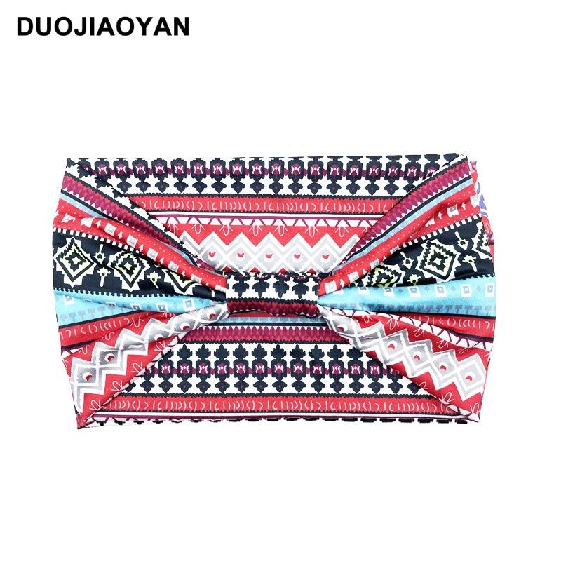 Knot Headband, Color Blocked Pattern Printed Sports Headband, Fashionable Polka Dot Wide Edge Elastic Headband