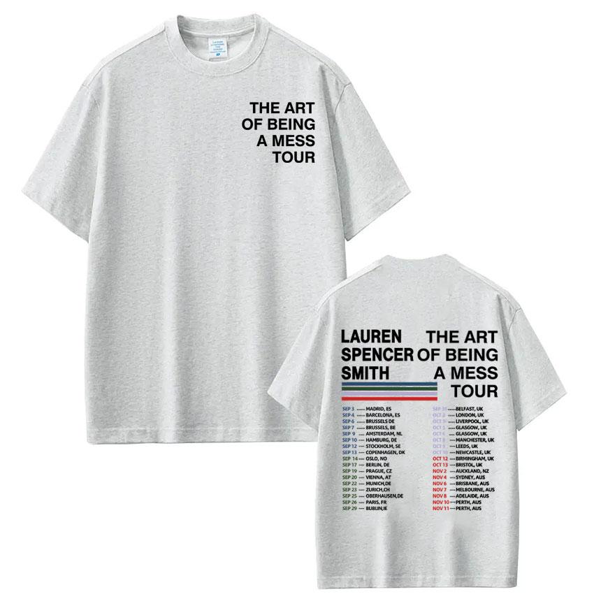 Lauren Spencer Smith The Art of Being A Mess Tour Vintage Tees Men Women Fashion Loose T-shirt Cotton Casual T-shirts Fan Gifts