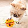 Juguete para Mascotas Forma de Hamburguesa Sonido de Risita Atractivo Resistente a Mordiscos Cuidado Dental Multifuncional Limpieza de Dientes Juguete para Jugar Perro Wobble Ball Risita Suministros para Mascotas