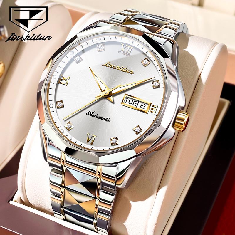 Jinshidun Men's Tungsten Steel Automatic Waterproof Mechanical Watch