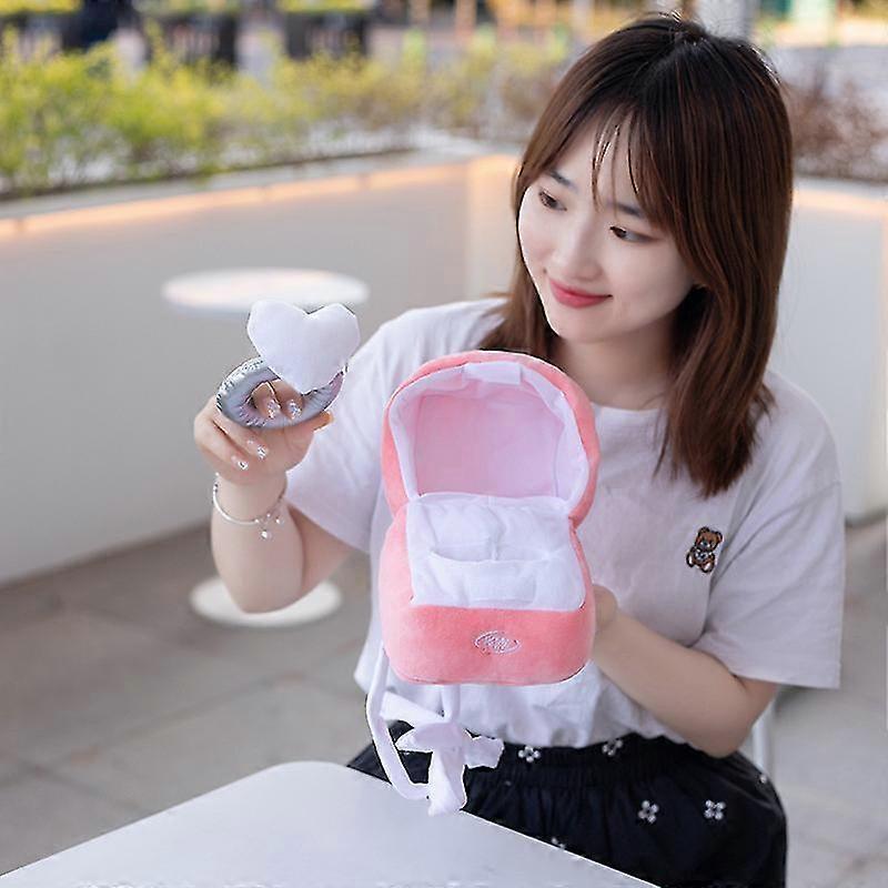 Ring Box Plush Toy Love Diamond Ring Case Stuffed Couple Ring Surprise Gift Box Propose Memory Wedding Anniversary Gift