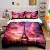 Eiffel Tower Sunset Travel Set  Kid'S And Adults' Bedroom Decor, Exquisite Three-Piece Bedding Set Gift