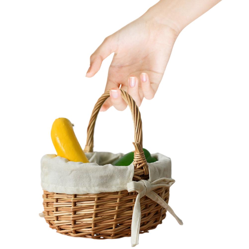 Handmade Wicker Basket with Handle Wicker Sundries Basket Willow Storage Baskets for Storage Organizing China Mainland