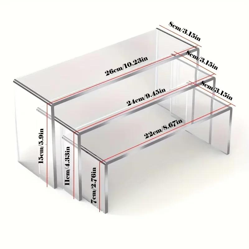 

2026 Latest Models Clear Acrylic Riser Display Stand for Jewelry Figures Cupcake Candy Dessert Showcase Shelf - Store Display