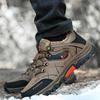 Autumn and Winter Large Size Men's Shoes Low-top Leather Velvet Outdoor Hiking Shoes Non-slip and Wear-resistant Hiking Shoes