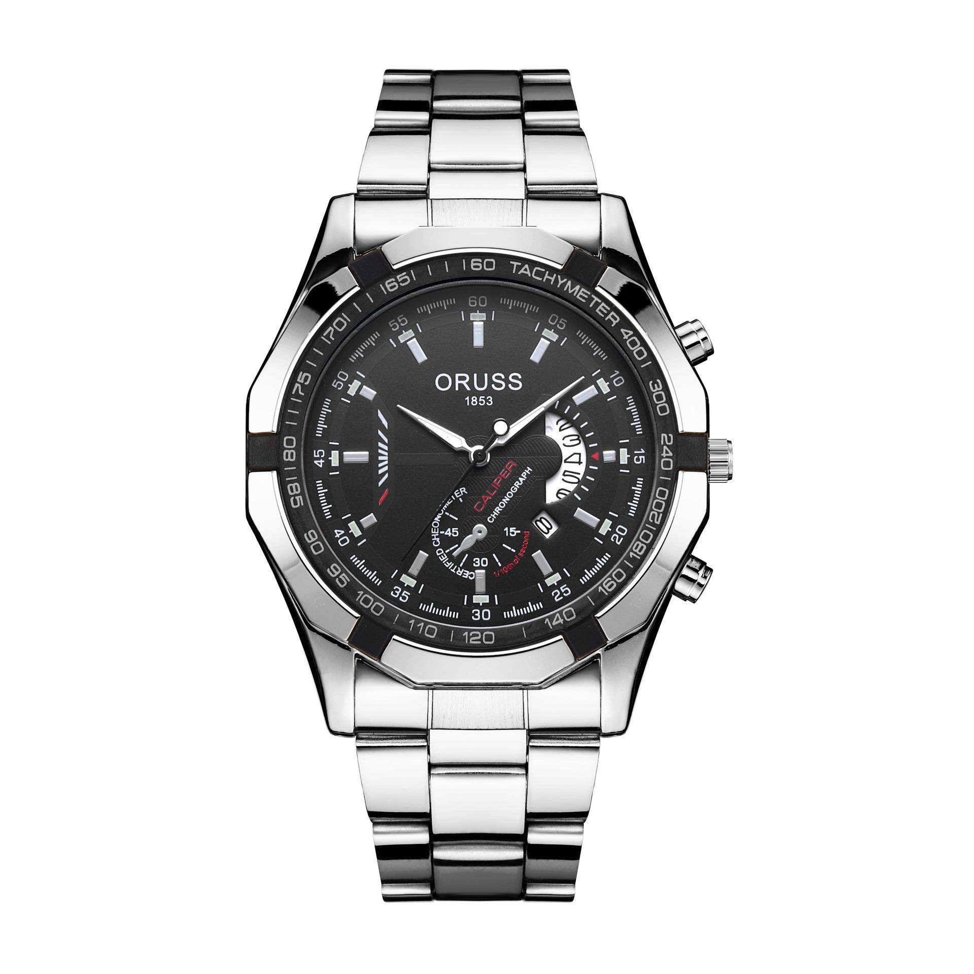 

ORUSS Новые роскошные мужские часы высшего бренда с коробочным календарем Мужские кварцевые часы