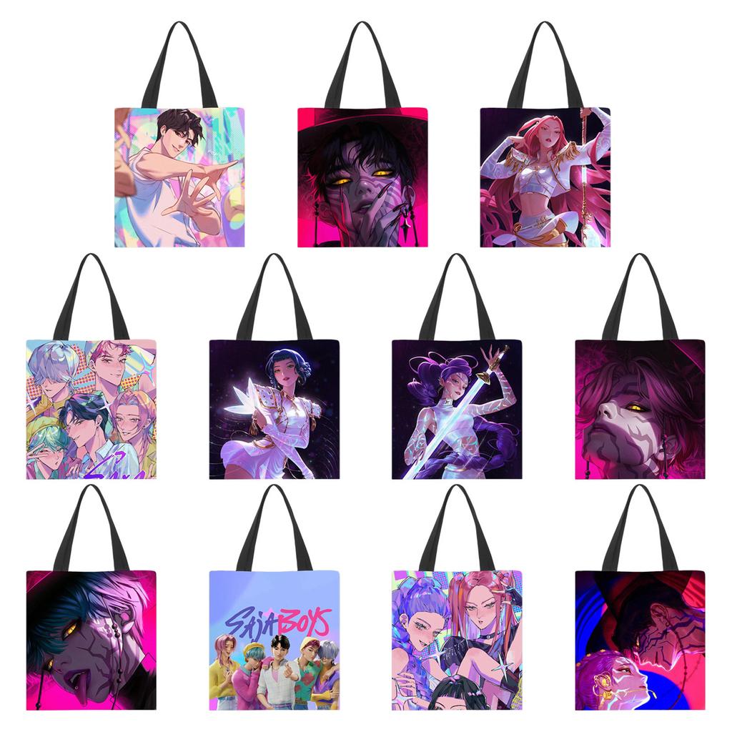 Girls Group Poster Printed Canvas Bag  Style Fan Support Zipper Handbag Women's Bag