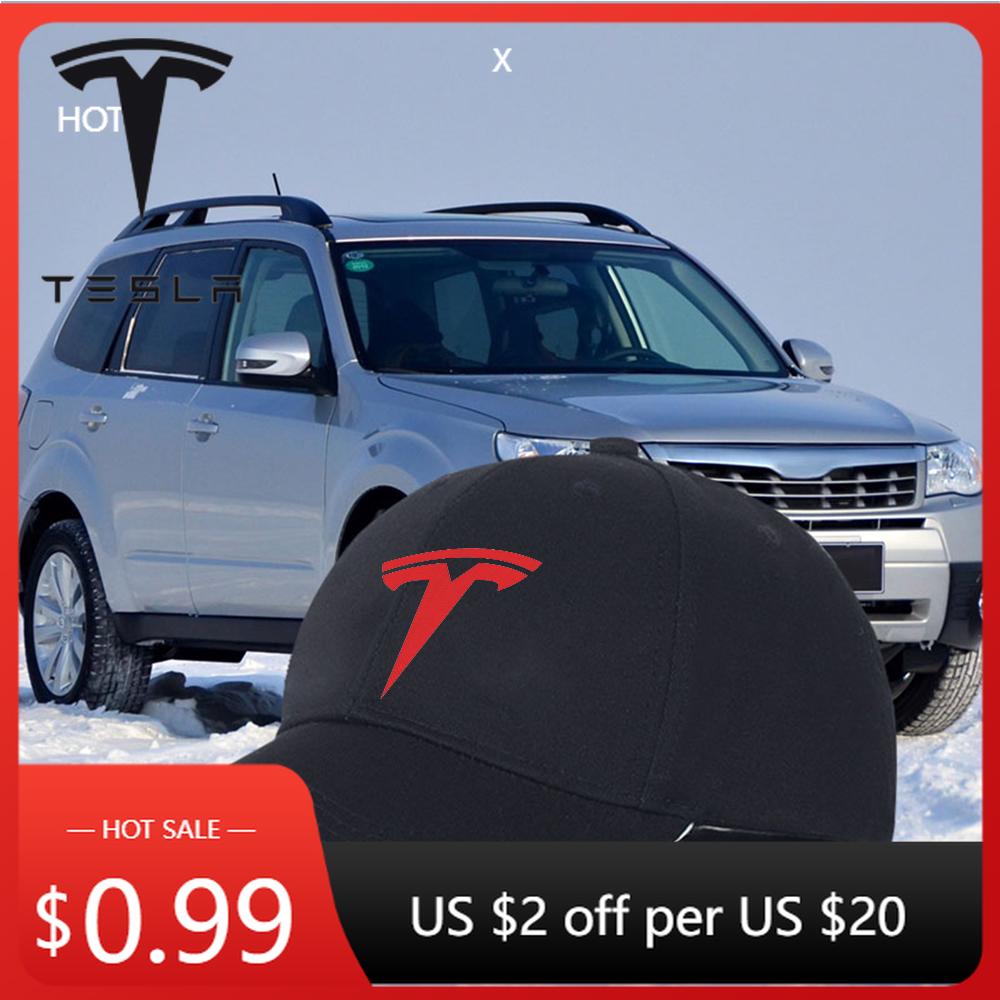 Adesivo per Auto Tesla 1Pz Emblema per Auto Styling Unisex Ricamo Lettere Cappello Protezione Solare da Esterno Berretti da Baseball Regolabili Per Mo