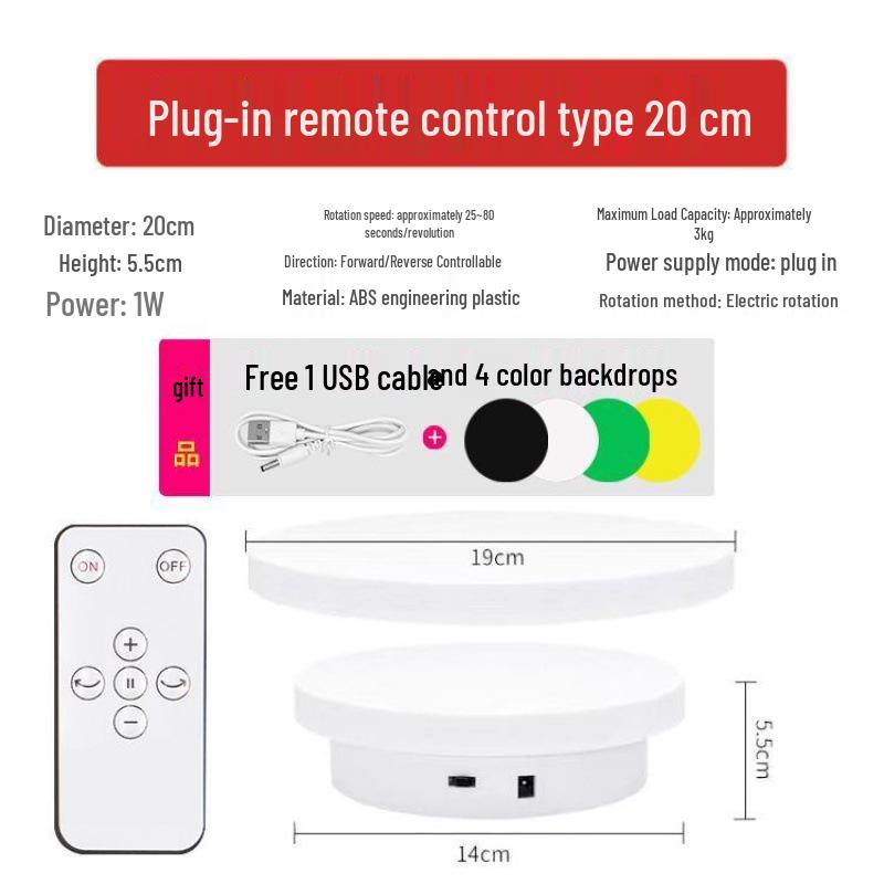 Automatic Rotating Display Stand with Remote for Photography and Live Streaming