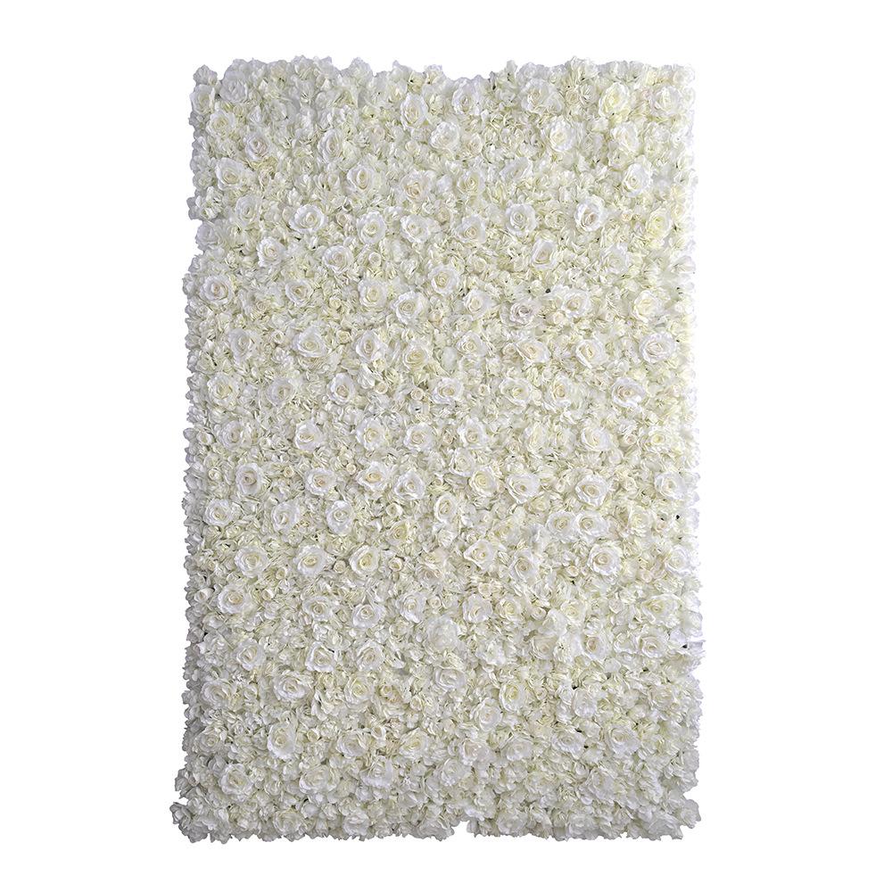 

Свадебный фон Роза Стена Ткань Нижняя имитация Цветок Торговый центр Украшение окна Зеленая стена с растениями Ряд гортензий Имитация цветочной стены 1 square meter белый