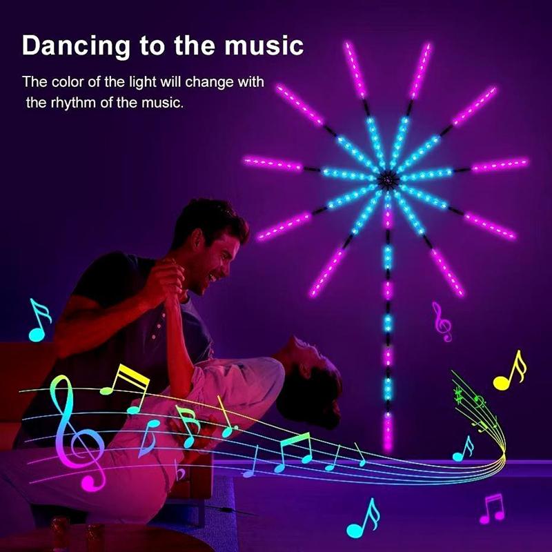 Intelligente Feuerwerks-Lichterkette Musiksynchronisation Mit App Fernbedienung 180 LEDs Für Party Neujahr Und Weihnachtsbeleuchtung