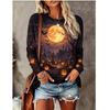 Women'S Pink Cute Skull And Bone for All-Over Print Crew Neck Long Sleeve