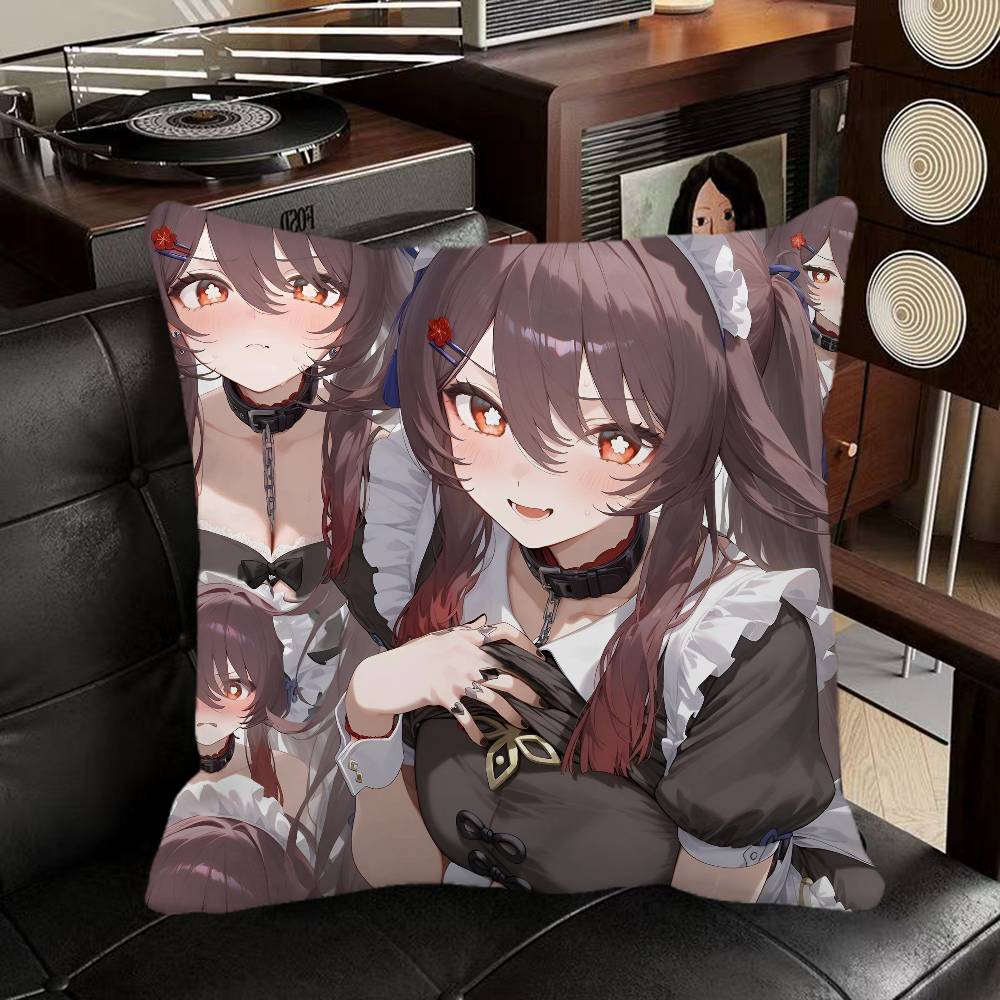 Hu Tao Genshin Impact Game Pillow Case Square Pillow Bedroom Sofa Leisure Comfort Cushion Car Home Decoration
