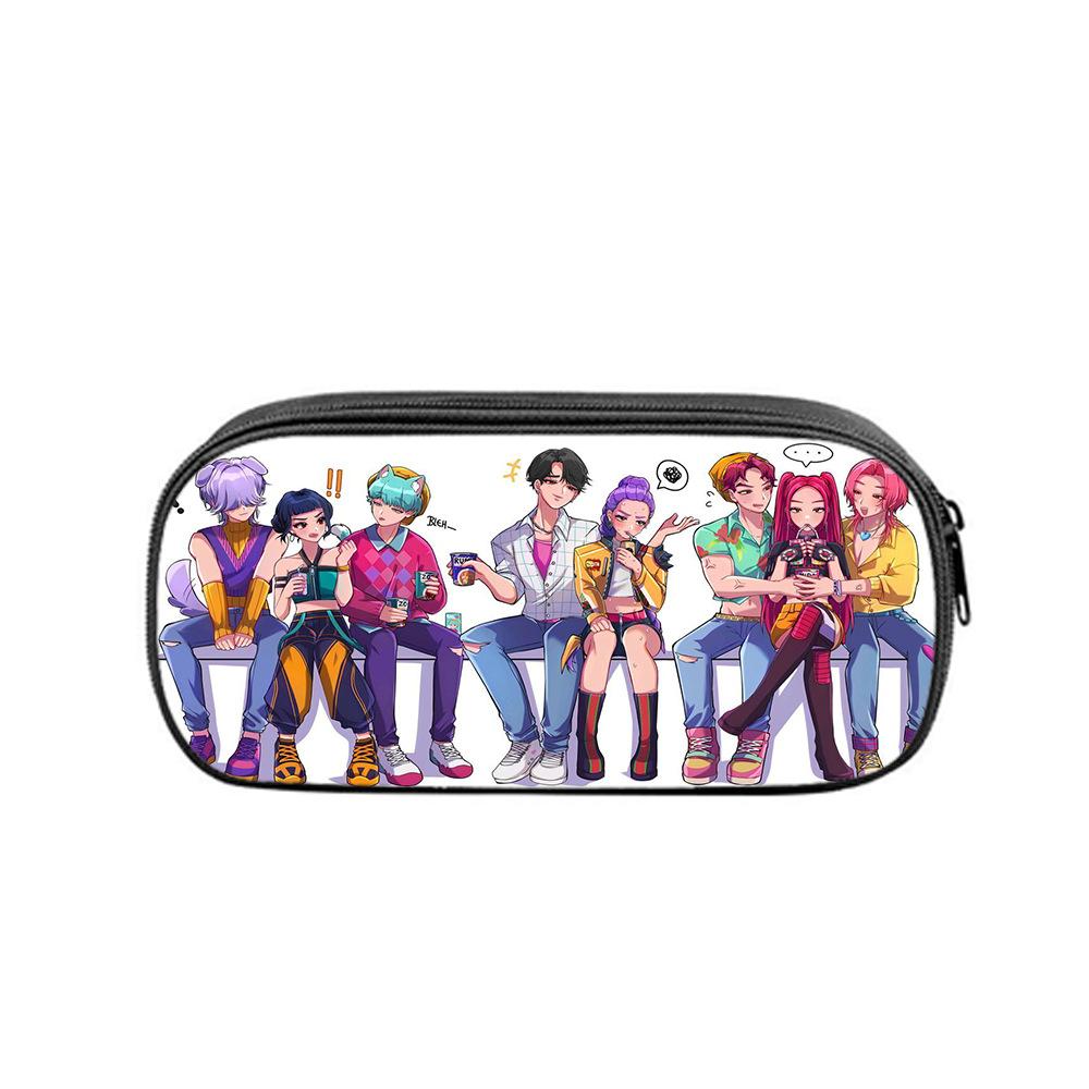 Huntrix Kpop student print pencil bag Kpop witch hunting girl group student storage stationery bag pencil bag KTY