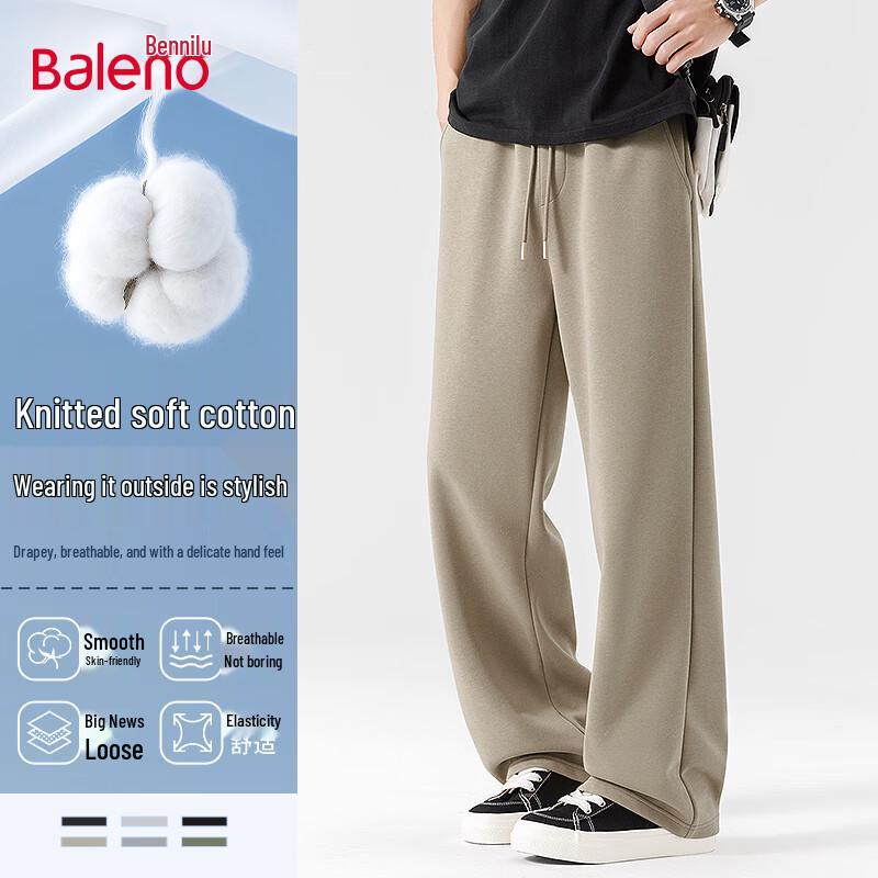 Baleno Men's Heavy Cotton Loose Straight Casual Pants